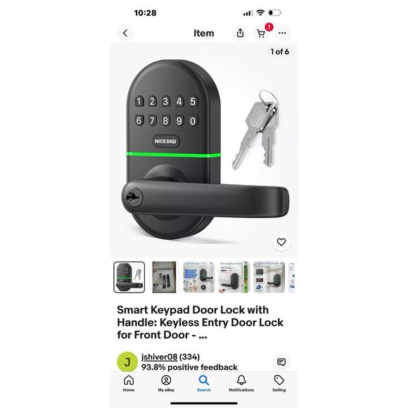 Smart Keypad Door Lock with Handle Keyless Entry Door Lock for Front Door - E... - Picture 7 of 8